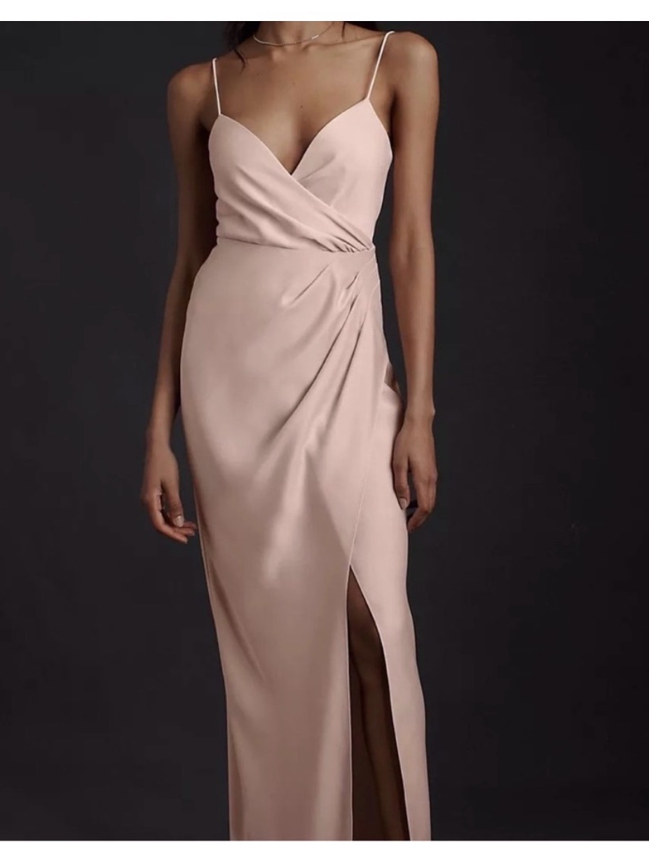 Bhldn Freya Satin Charmeuse Dress In Blush